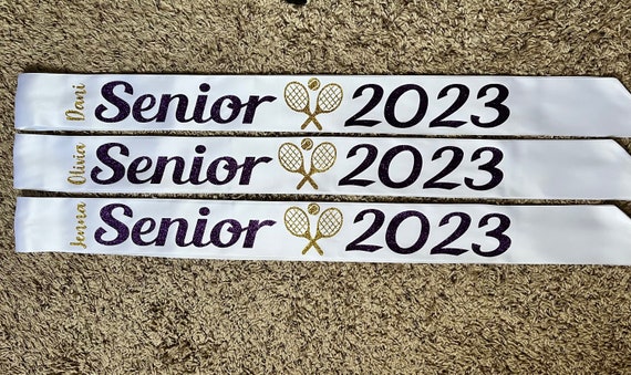 Bling Glitter Personalized Senior Night Sash 2024 70"