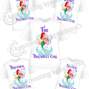 Mermaid; Family Birthday Shirts; PNG ONLY; 11x14; Instant Download