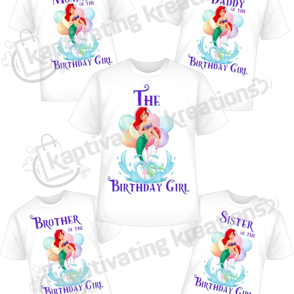 Mermaid; Family Birthday Shirts; PNG ONLY; 11x14; Instant Download
