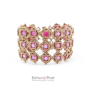 Beading Tutorial - 6mm Chatons and Seed Beads Bracelet - Bracelet Pattern - Beading Pattern - Tennis Passion Bracelet Tutorial
