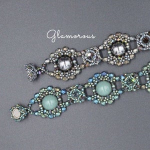 Glamorous Bracelet - Czech Dome Beads Tutorial - Beading Pattern - Beaded Bracelet - Bracelet Pattern - Digital Download