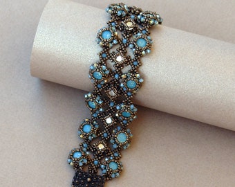 Tutorial Bracciale - Tutorial Perline - Bracciale Chatons di Cristallo da 8 mm - Modello Perline di Sidonia - Bracciale Moroccan Dream