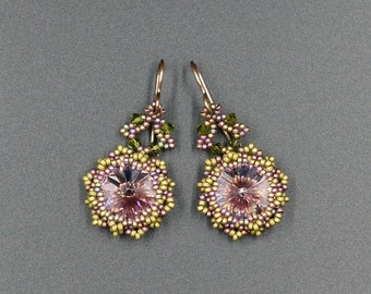 Boucles d'oreilles motif perles - TUTORIEL perles - Tutoriel boucles d'oreilles Jardin de Fleurs UNIQUEMENT