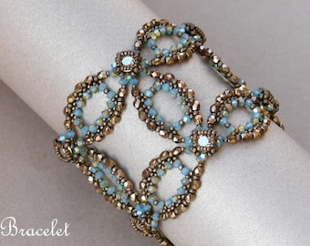 Beading Tutorial - Swarovski Chatons Bracelet - High Circles Bracelet Tutorial - Beading Pattern by Sidonia