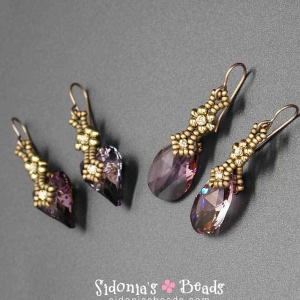 Tutoriel de boucles d'oreilles pendantes Swarovski - Charmes boucles d'oreilles cristaux - Perles