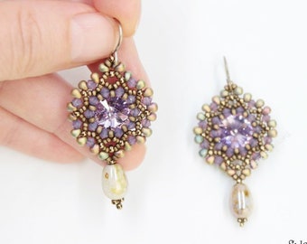 TUTORIAL Marquise Earrings - Beading Pattern - Lovely Earrings Tutorial