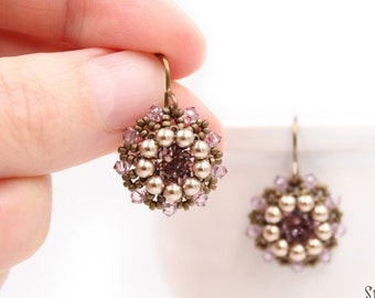 Tutorial de pendientes - Bisel Swarovski Chaton de 8 mm - Pendientes estilo vintage - Descarga digital
