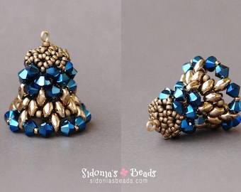 Beaded Bell Tutorial - bell made with superduo beads - nice as Christmas or Easter Decorations, or beaded bell earrings - PDF