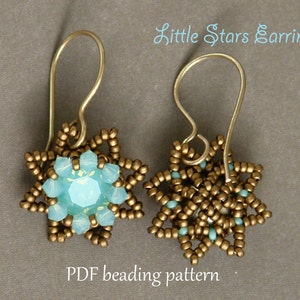 Beaded Earrings Tutorial - Beaded Earrings Pattern - 8mm Bezeled Swarovski Chatons - Swarovski Earrings Tutorial