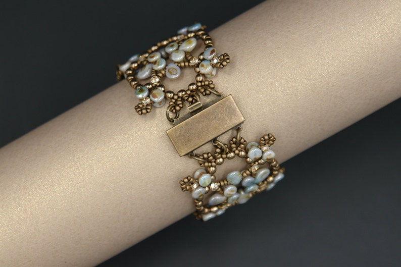 Pellet and Pip Beads Bracelet Tutorial Beading Pattern Catherine/'s Windows Bracelet Digital Download PDF Pattern