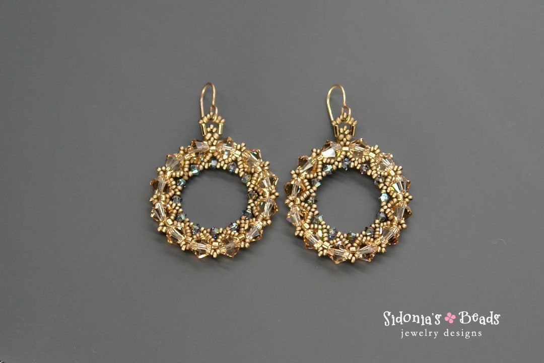 Tutorial Circular Beaded Earrings Beading Pattern Circles Made With