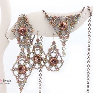 TUTORIALS Beaded Jewelry Earrings, Pendant and Bracelet - Beading Patterns - Beaded Jewelry Set Tutorial