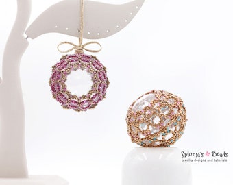 TUTORIAL Beaded Christmas Ball - Beading Pattern - Beaded Bauble Tutorial