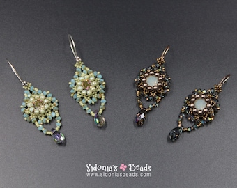 Tutorial de pendientes - Bisel Swarovski Chaton de 8 mm - Pendientes vidriosos - Descarga digital