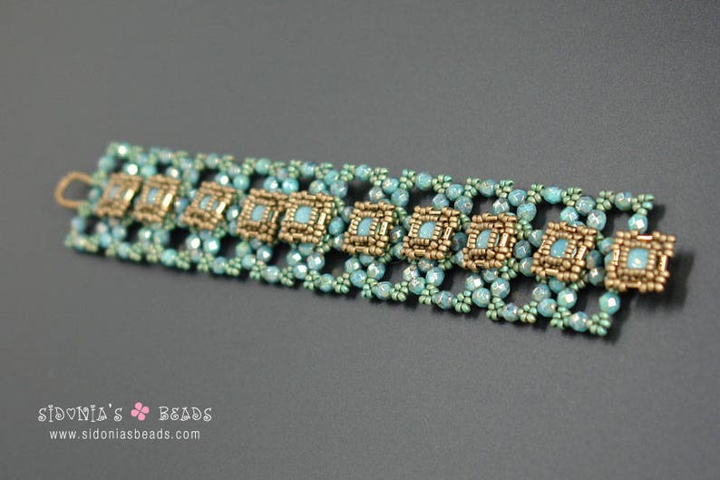 Buttons Beaded Bracelet Tutorial Beading Tutorial Swarovski Bezeled Chaton Bracelet Beading Pattern image 2