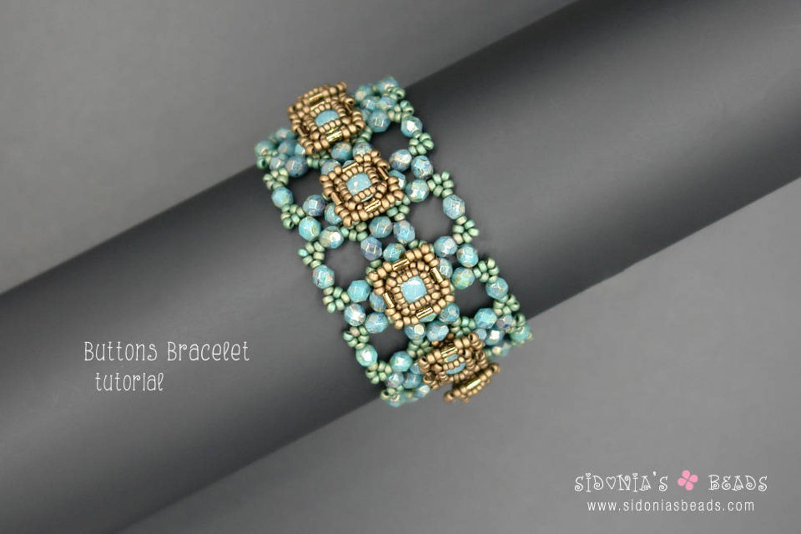 Buttons Beaded Bracelet Tutorial - Beading Tutorial - Swarovski Bezeled ...