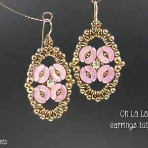 Arcos Beads Earrings Tutorial - Oh La La! Earrings - Beading Pattern by Sidonia