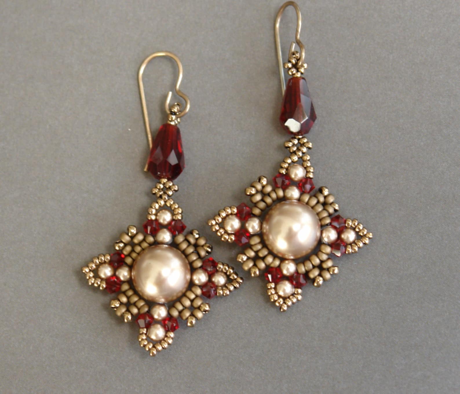 Beaded Earrings Tutorial Oriental Style Earrings Swarovski Etsy