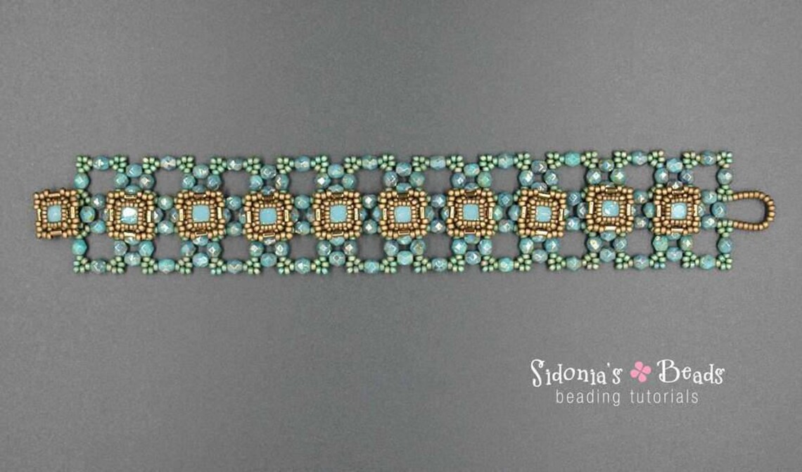 Buttons Beaded Bracelet Tutorial - Beading Tutorial - Swarovski Bezeled ...