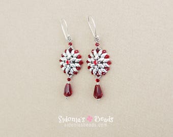 Beaded Earrings Tutorial - Victorian Earrings - Superduo Earrings Pattern - PDF pattern