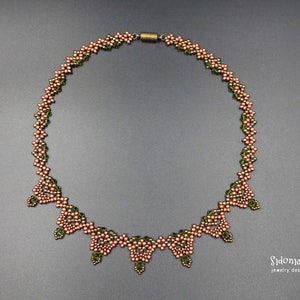 Collier TUTORIEL - Collier perles de rocaille et cristaux MOTIF - Collier guirlande TUTORIEL