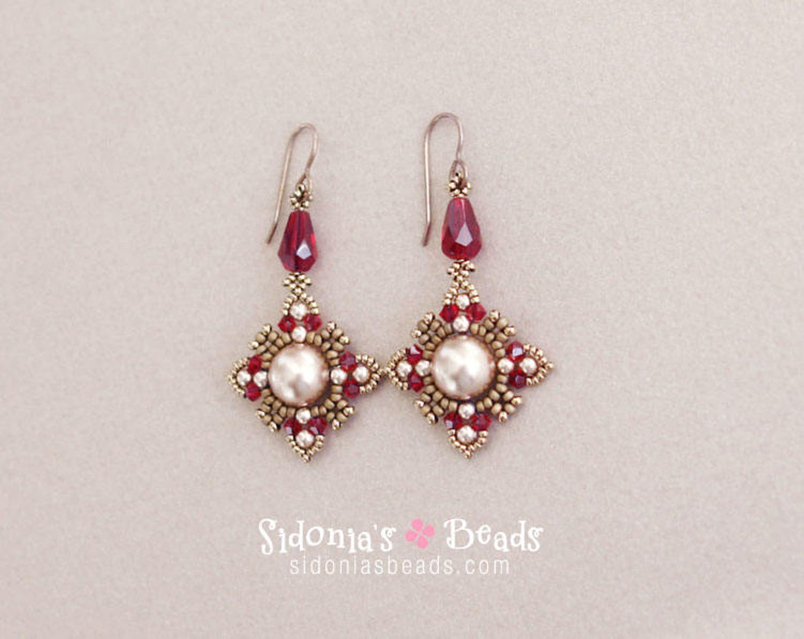 Beaded Earrings Tutorial Oriental Style Earrings Swarovski Etsy