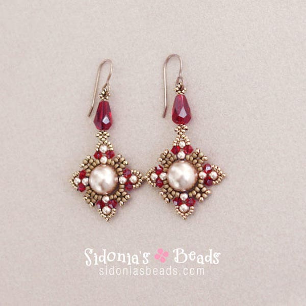 Beaded Earrings Tutorial - Oriental Style Earrings - Swarovski Crystal and Pearls Earrings - Earrings Pattern - Digital Download