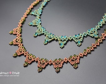 Necklace TUTORIAL - Seed Beads and Crystals Necklace PATTERN - Garland Necklace TUTORIAL