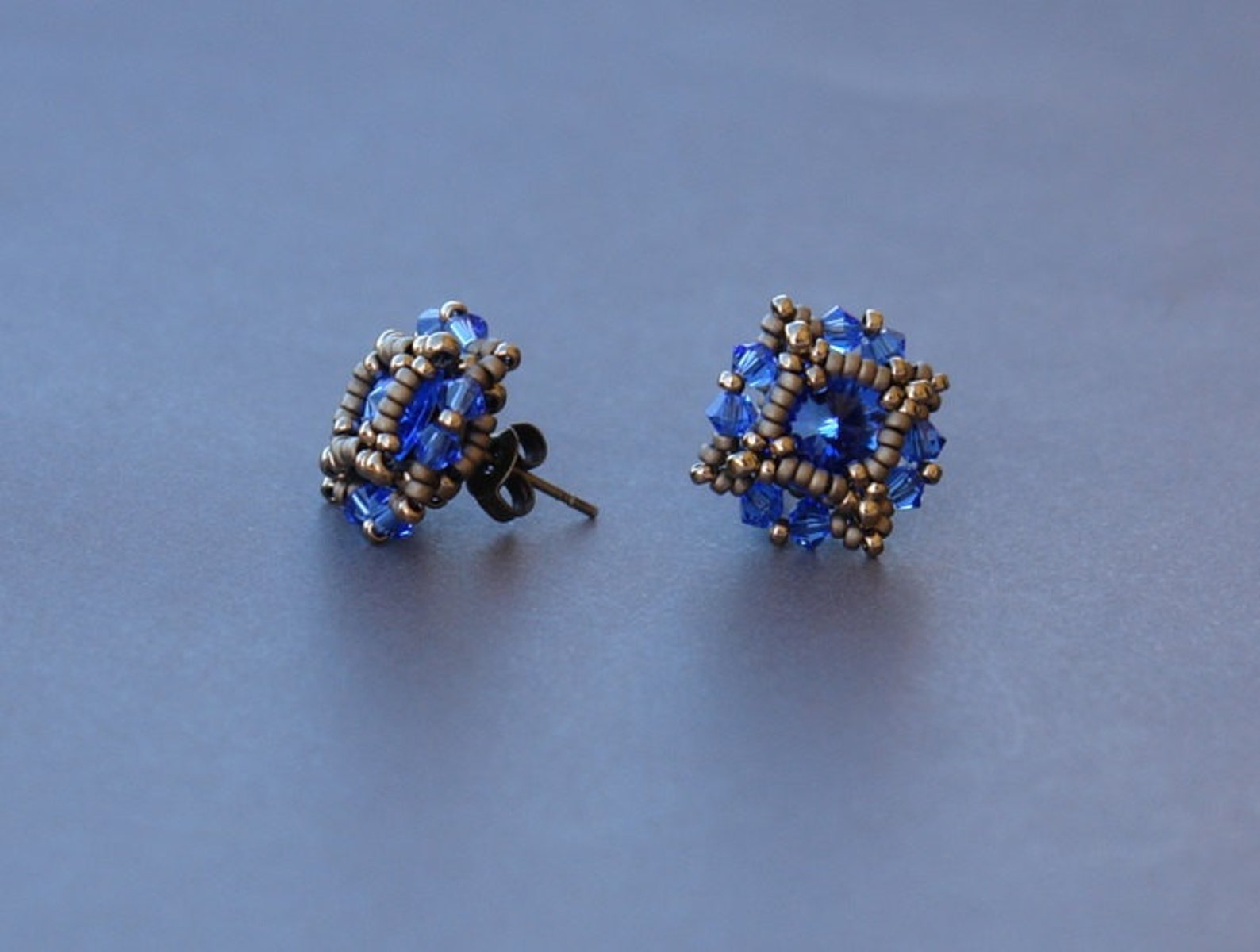 Beaded Post Earrings Tutorial Crystal Stud Earrings 8mm Etsy