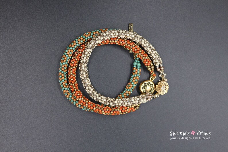 Download TUTORIAL Flowery Rope Peyote Bracelet Peyote Beading Pattern | Etsy