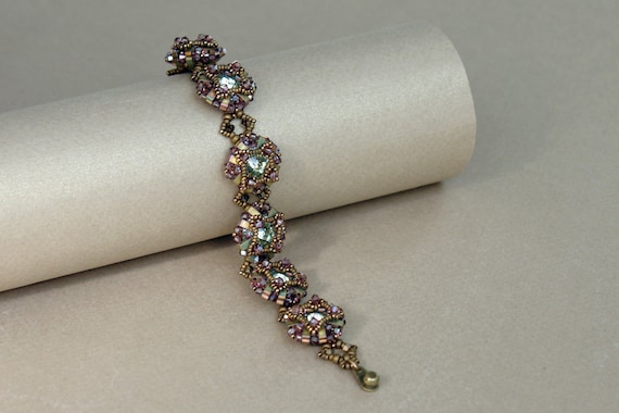 Half Tila Bracelet - Art Deco Bracelet Tutorial - Half Tila Pattern - Digital Download - PDF