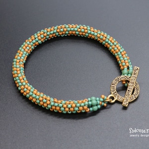 TUTORIAL Braccialetto in corda di peyote con fiori - Schema per perline di peyote - Tutorial per braccialetti di perline