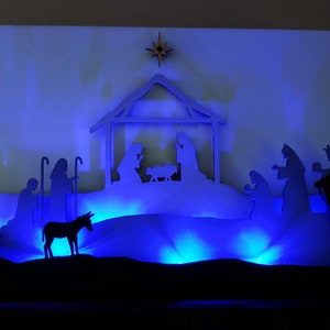 Standing Nativity Silhouette - Lighted Christmas Nativity