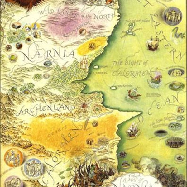 Map of narnia by pauline baynes made in 1972 this is very collectable