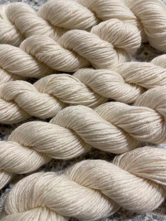 Undyed Fingering Weight Sock Yarn Mini Skein, 20 Grams, 92 Yards