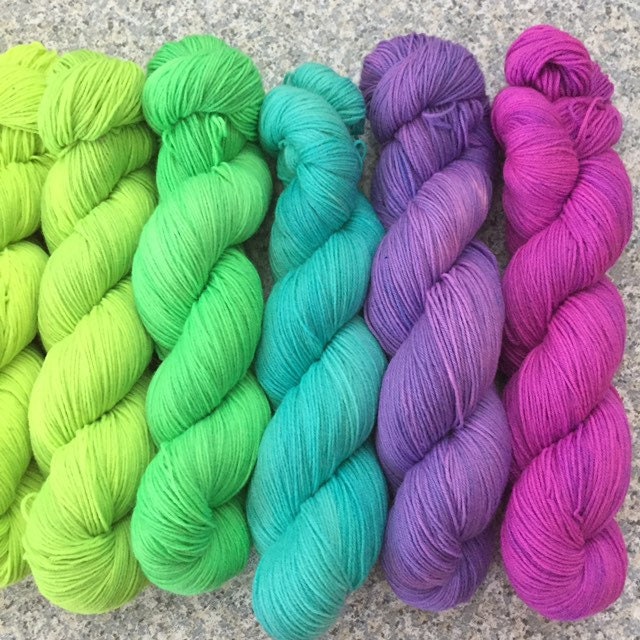 Acid Rainbow Set of Seven Neon Yarn Colors – gemstateyarn