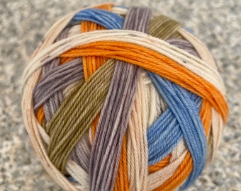 Hand Dyed Self Striping Sock Yarn, Superwash Merino Wool Nylon Blend