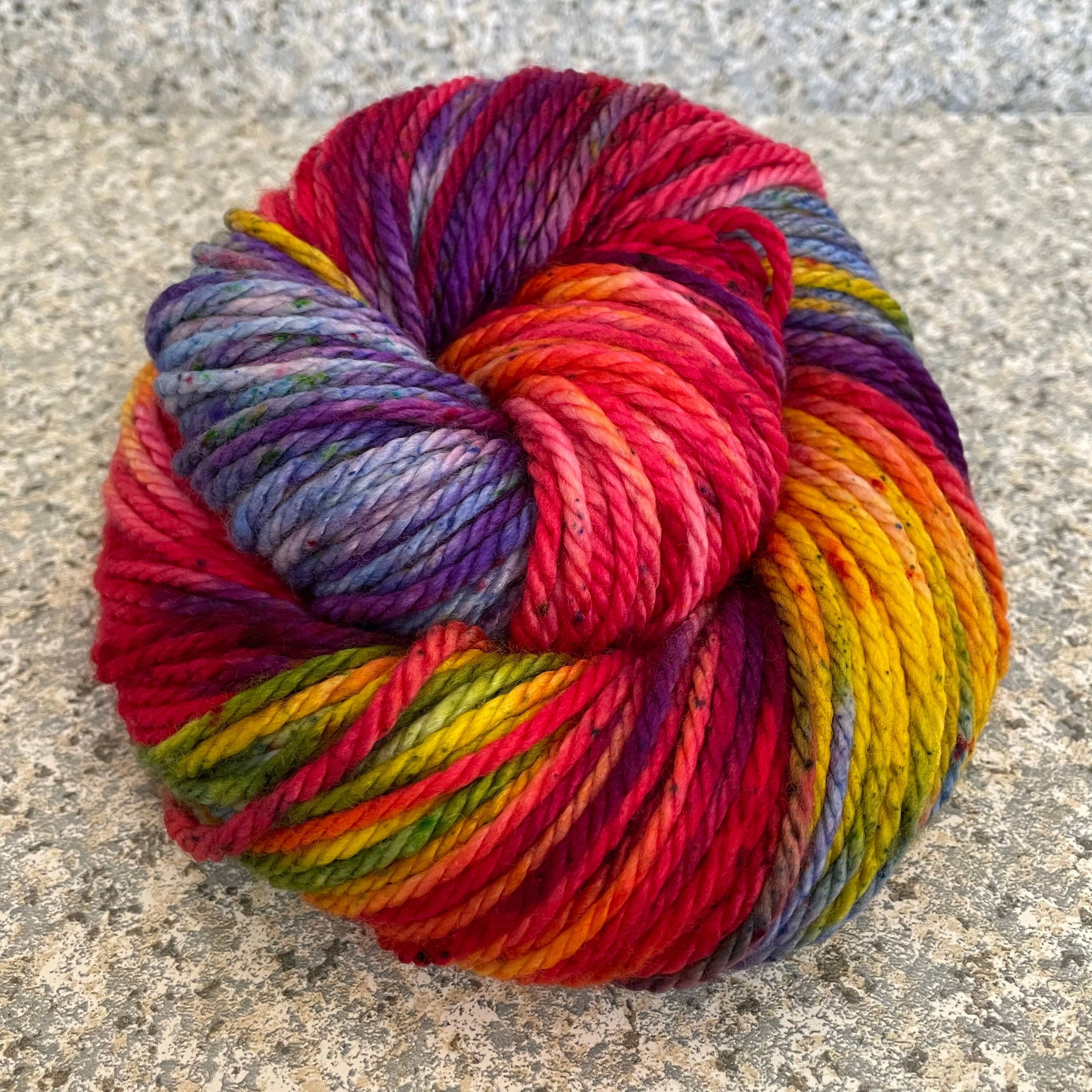 Hand Dyed Yarn Bulky Yarn Superwash Merino Wool Rainbow Etsy