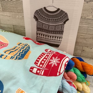Christmas Sweater Knitting Kit: Hand-Dyed Merino Yarn, Pattern & Project Bag