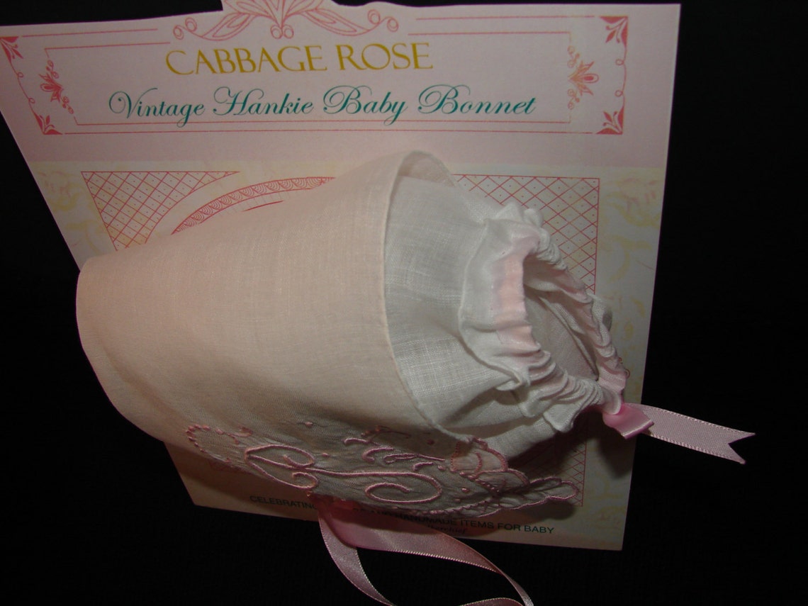 Vintage Hankie Baptism With Pink Monogrammed Letter on Etsy
