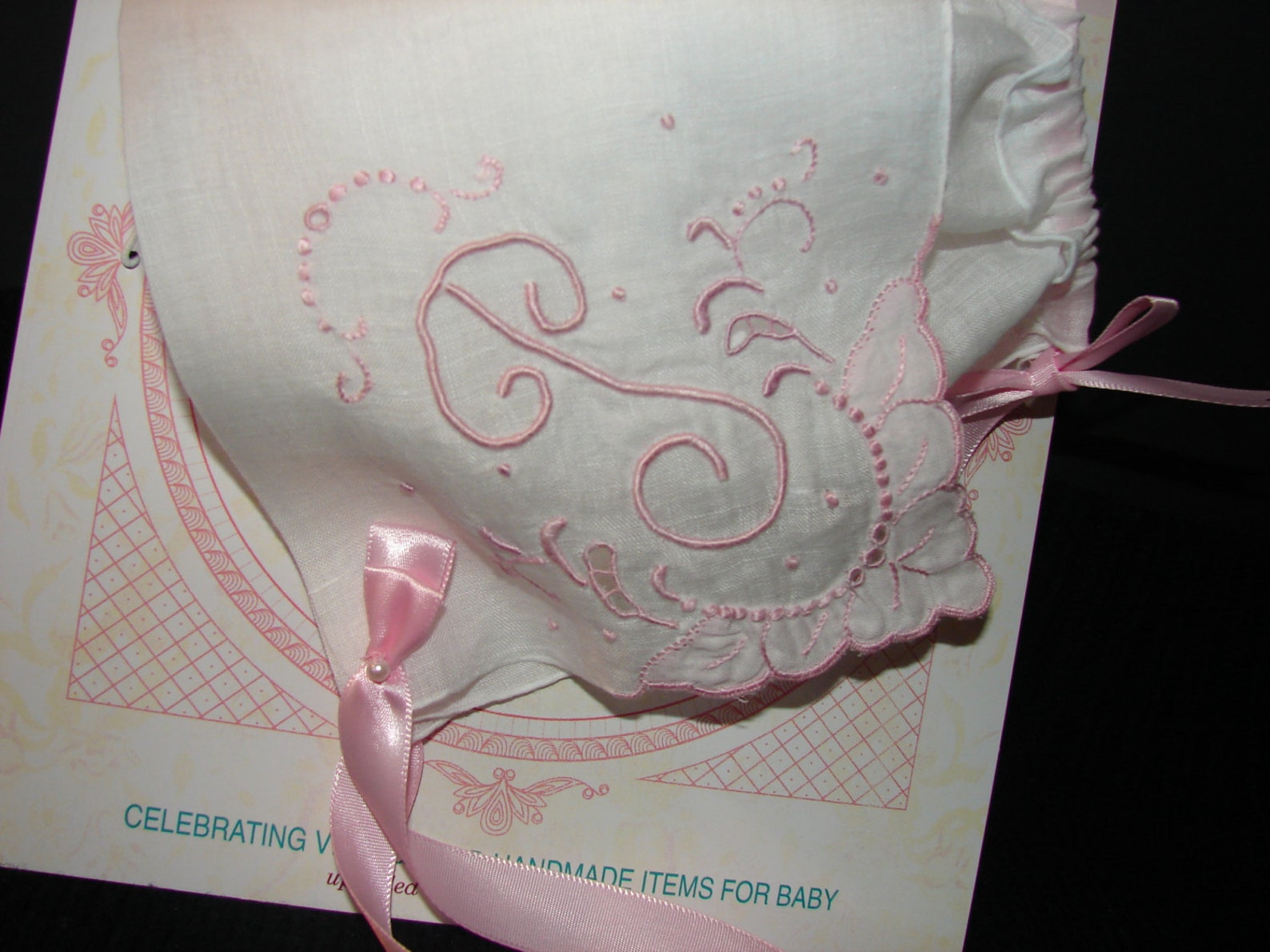 Vintage Hankie Baptism With Pink Monogrammed Letter on Etsy