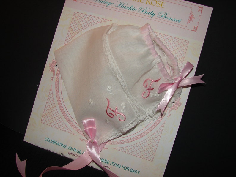 Vintage Hankie Baptism With Pink Monogrammed Letter on Etsy