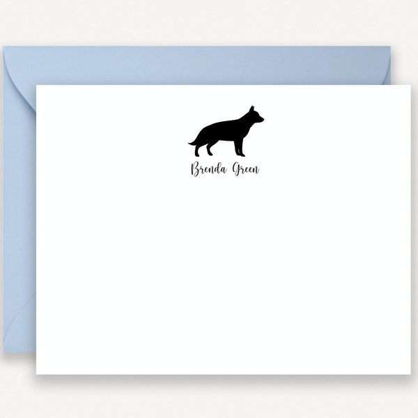 German Shepherd Note Cards, Gift for German Shepherd Lover, Personalized Stationary, Set of Note Cards with Envelopes