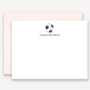 Soccer Ball Stationary, Personalized Note Cards with Envelopes, Soccer Themed Stationery, Thank You Cards, Soccer Player