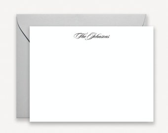Personalized Family Note Cards, Script Stationery, Housewarming Gift