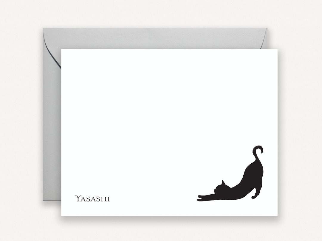 Cat Personalized Stationery for Women Custom Black Cat Stationary ...