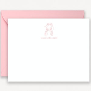 Pink Ballet Stationary Girl, Personalized Notecards Ballet Themed, Pink Ballet Slippers Stationary with Envelopes, Thank You Cards