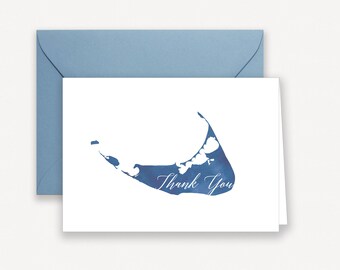 Nantucket Thank You Cards, Nantucket Gifts, Nantucket Map Note Cards, Nantucket Note Cards with Envelopes, Stationary