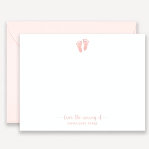 Baby Footprints Baby Shower Notes Cards, Baby Feet From the Nursery of Stationary, Baby Shower Thank You Cards