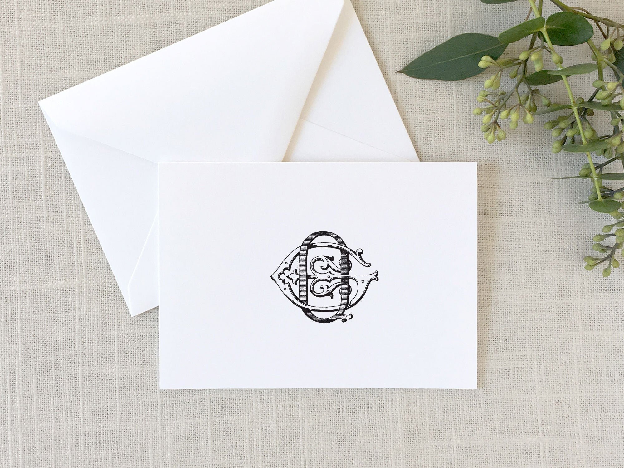 GO Interlocking Monogram Folded Note Cards Wedding - Etsy.de